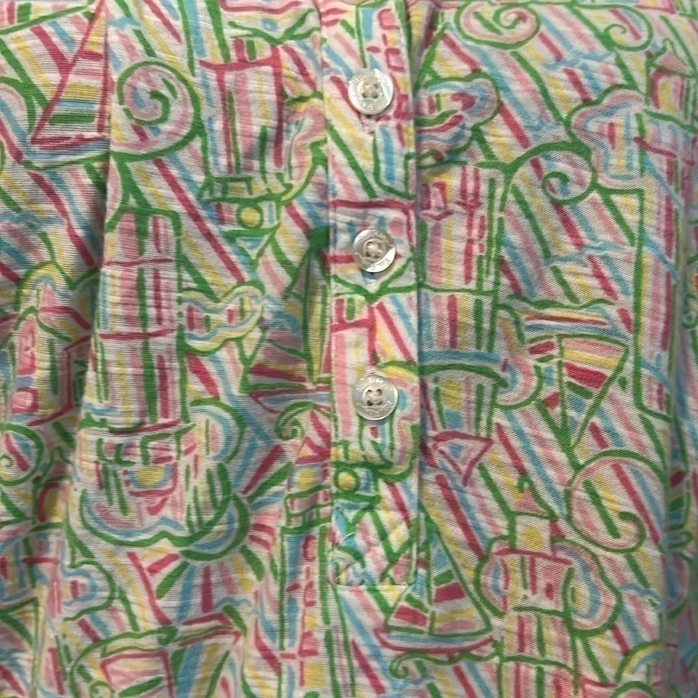 Lily Pulitzer large 3/4 button down  F - Picture 3 of 8